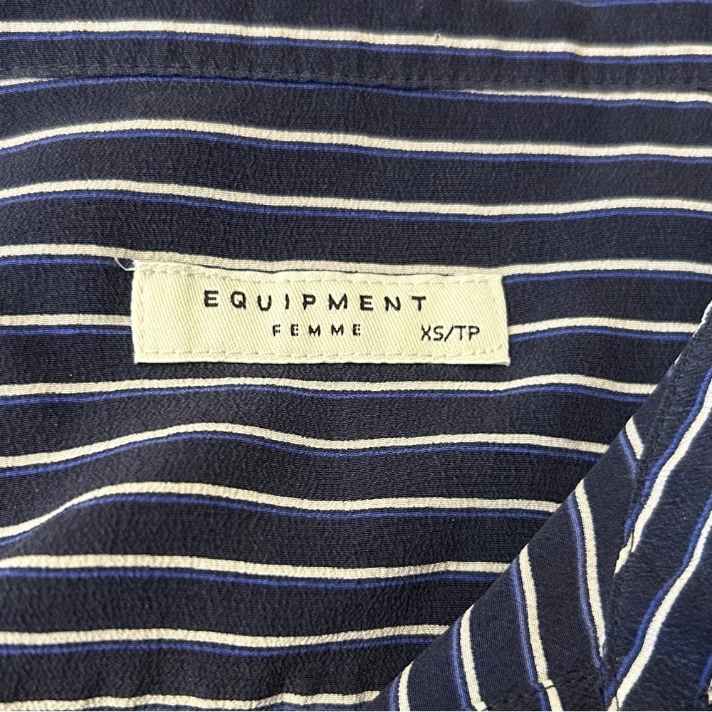 EQUIPMENT 100% Silk Colorblock Shirt Dress - Picture 7 of 7